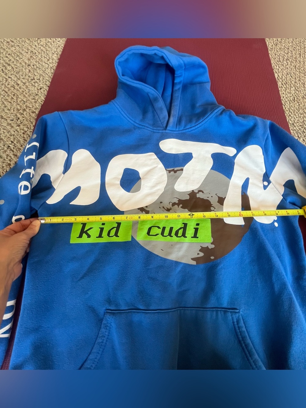 Man On The Moon lll Kid Cudi Hoodie Sweatshirt MOTM Tour Blue Size Large - Picture 5 of 8